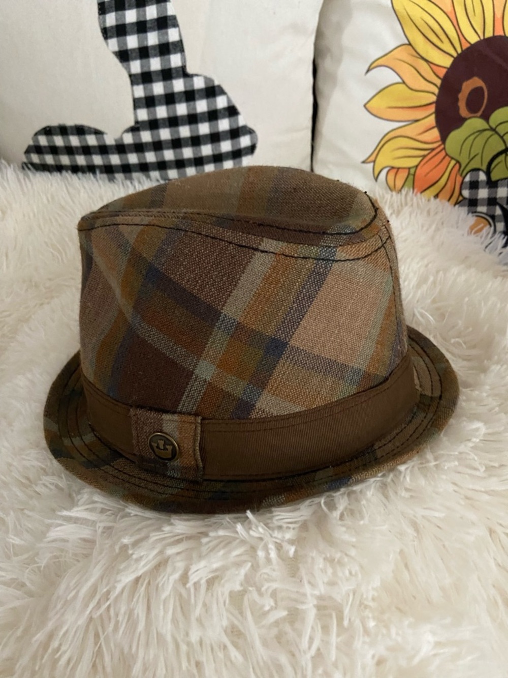 Goorin Bros Brown Plaid Fedora Hat